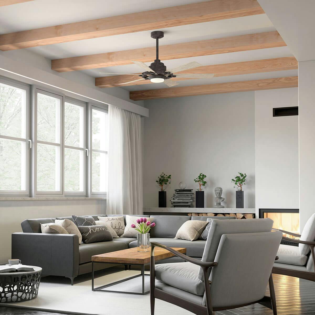 Day time living room image featuring Iras ceiling fan 300241WZC