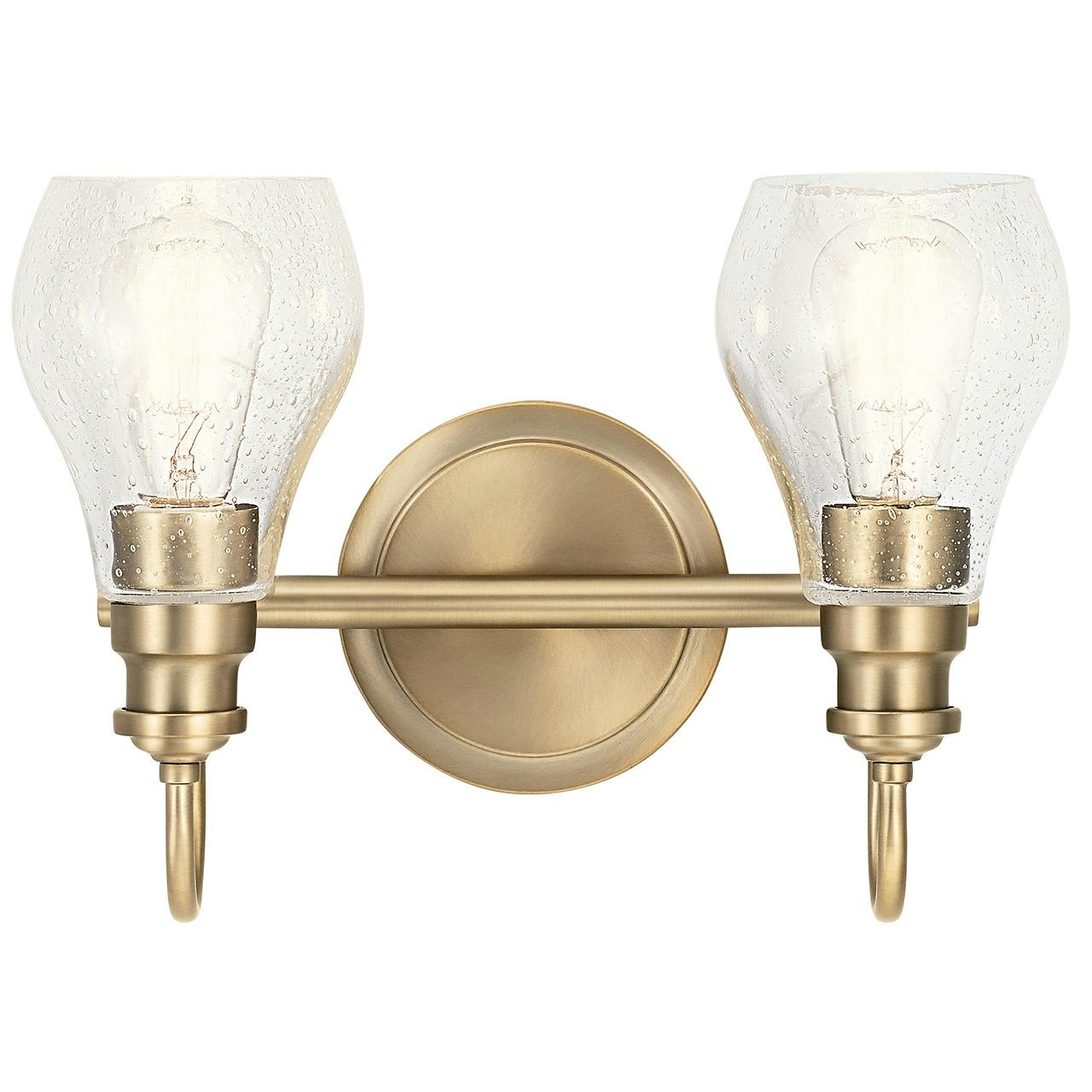 The Greenbrier 2 Light Vanity Light Bronze facing up on a white background