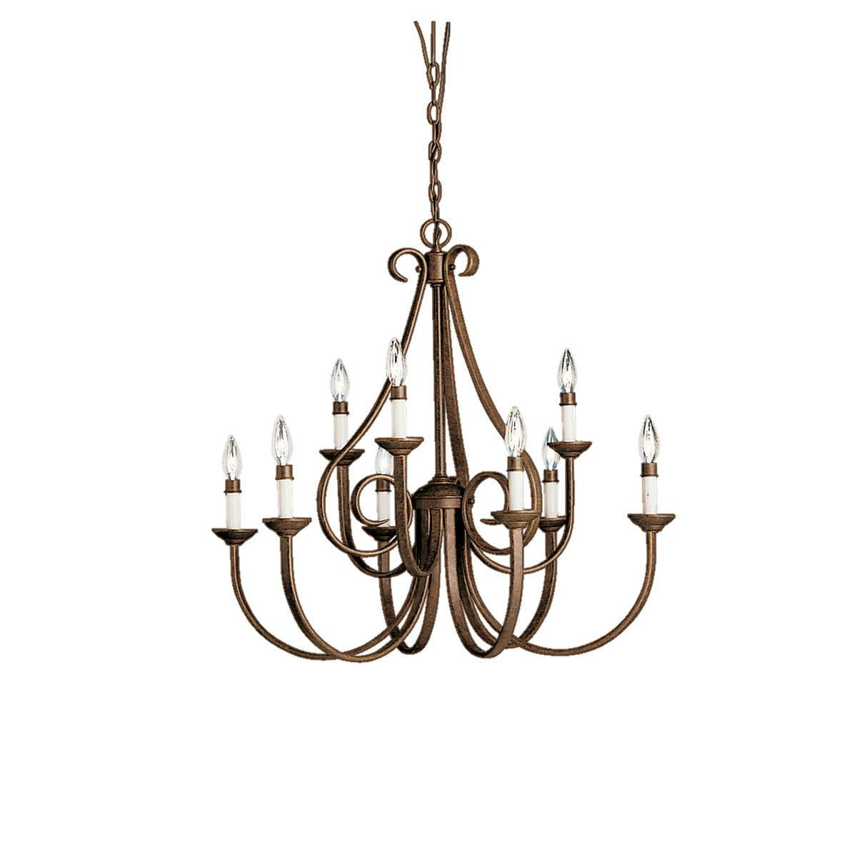 Dover 9 Light 2 Tier Chandelier Bronze on a white background