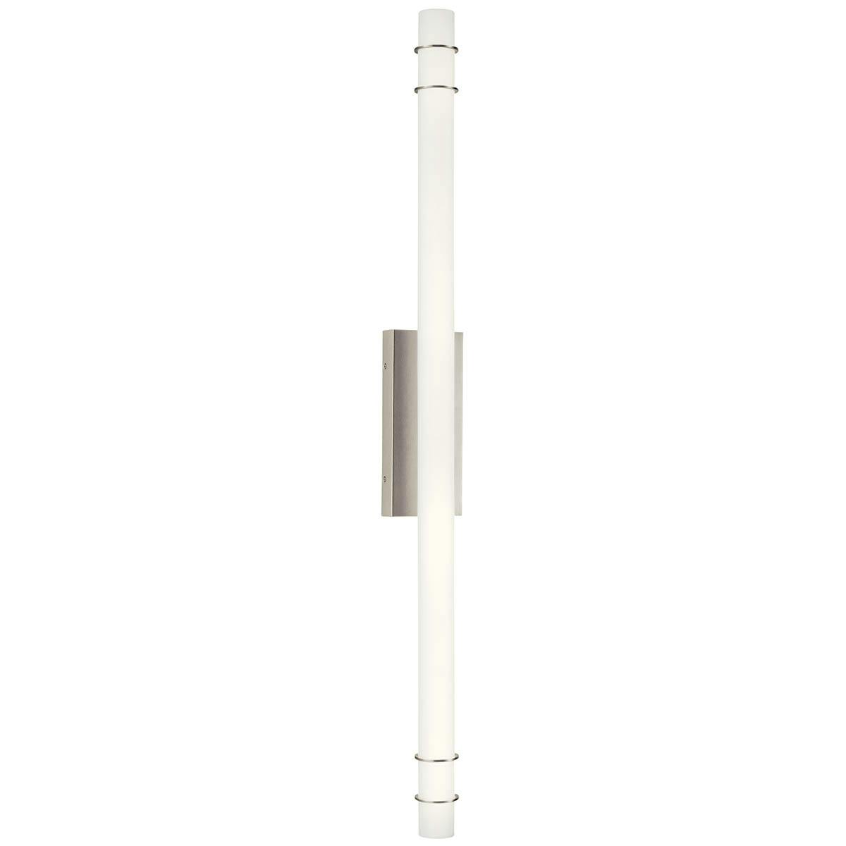 Korona 48" LED Linear Vanity Light Nickel on a white background