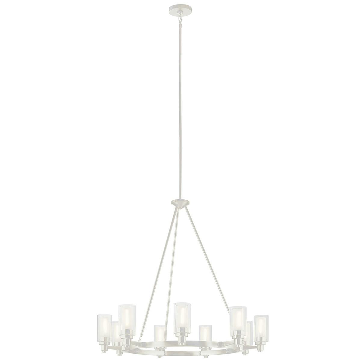 Circolo 9 Light Chandelier Brushed Nickel on a white background