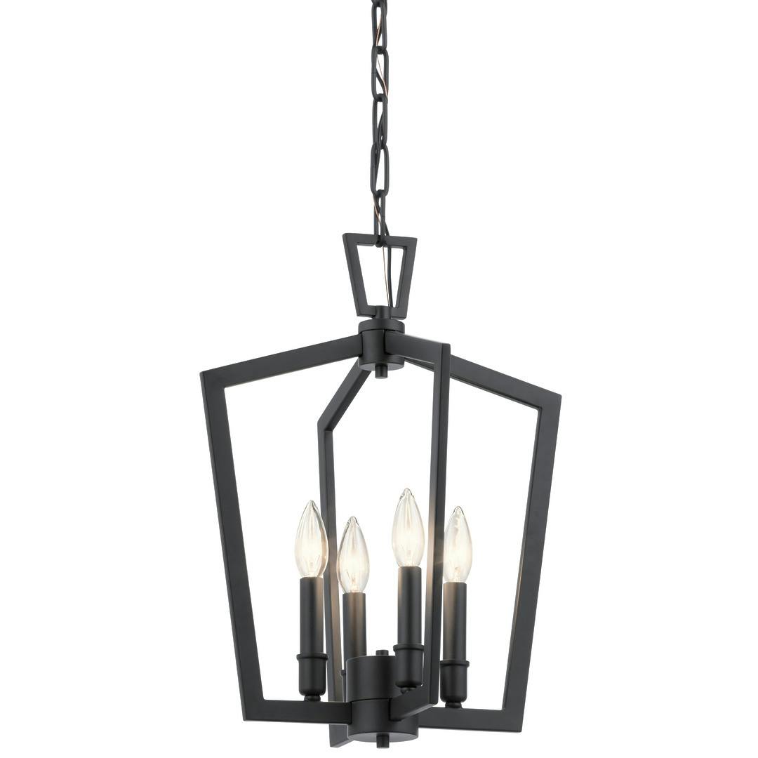 Abbotswell 19" 4 Light Pendant Black on a white background