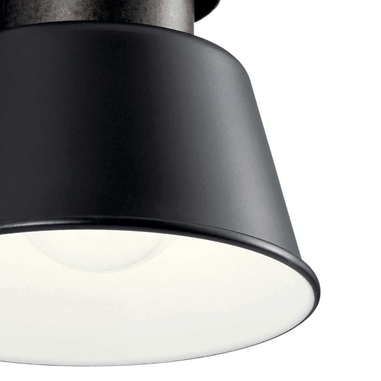 Close up view of the Lozano 8" 1 Light Wall Light Black on a white background