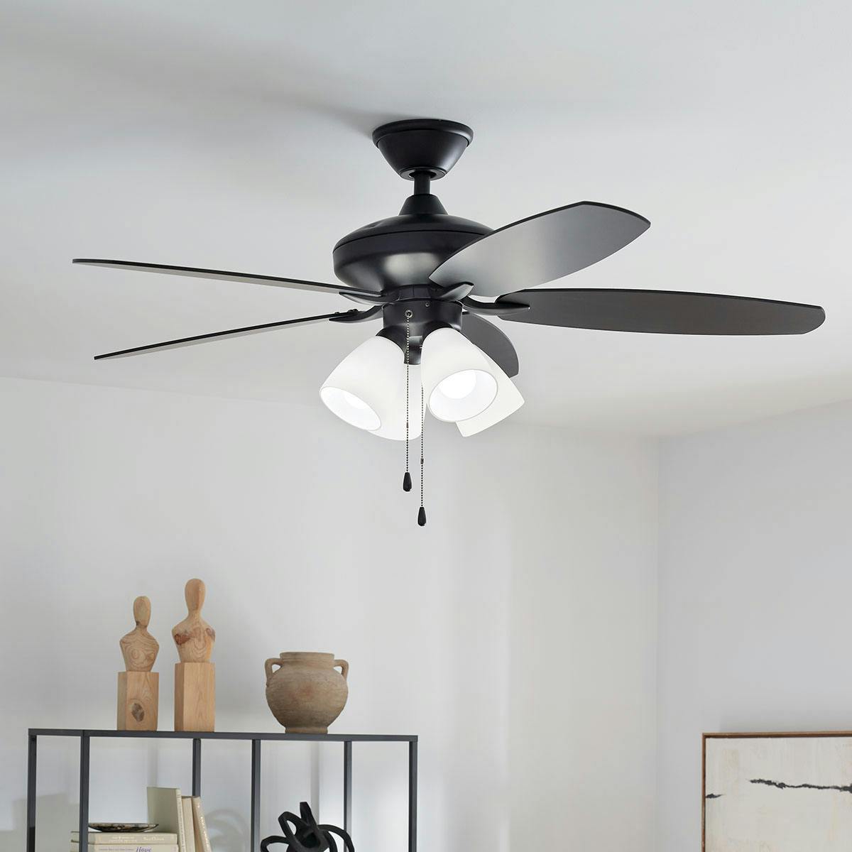 Day time living room featuring Renew ceiling fan 330162SBK