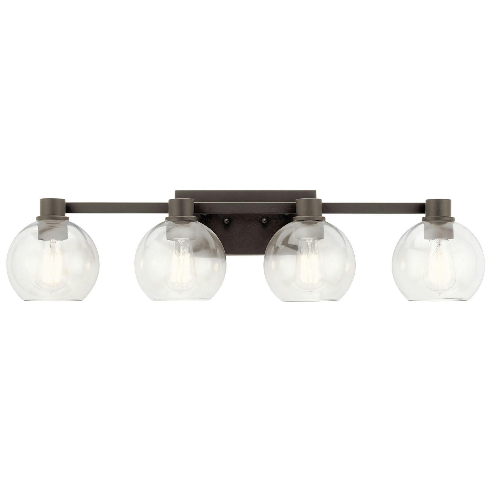 The Harmony 4 Light Vanity Light Olde Bronze® facing down on a white background