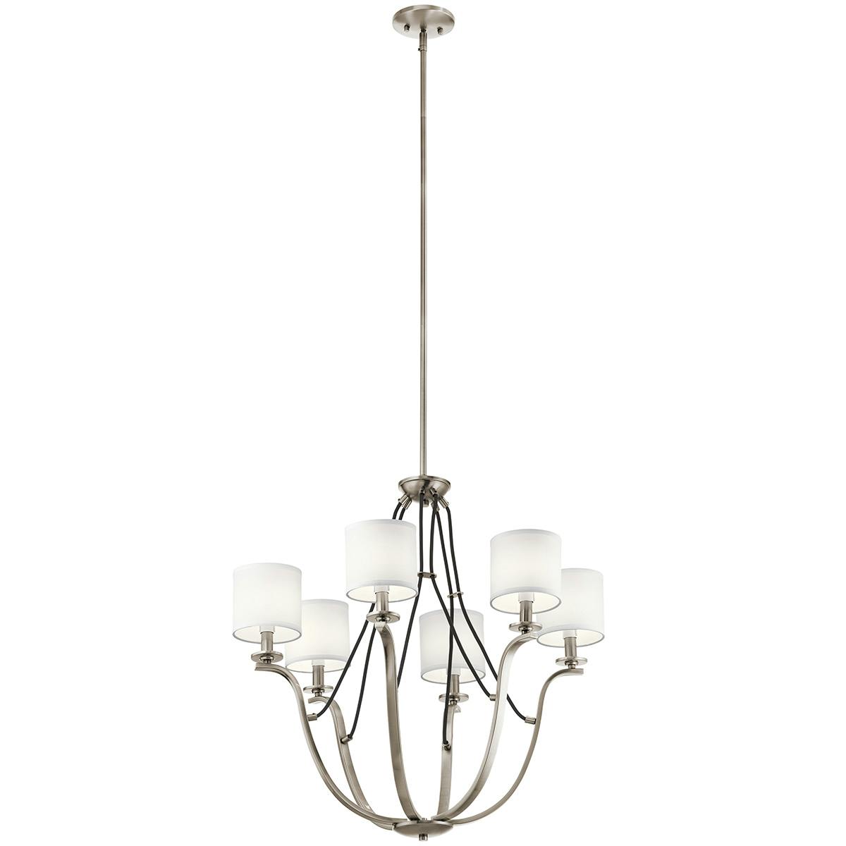 Thisbe 27.5" 6 Light Chandelier Pewter on a white background