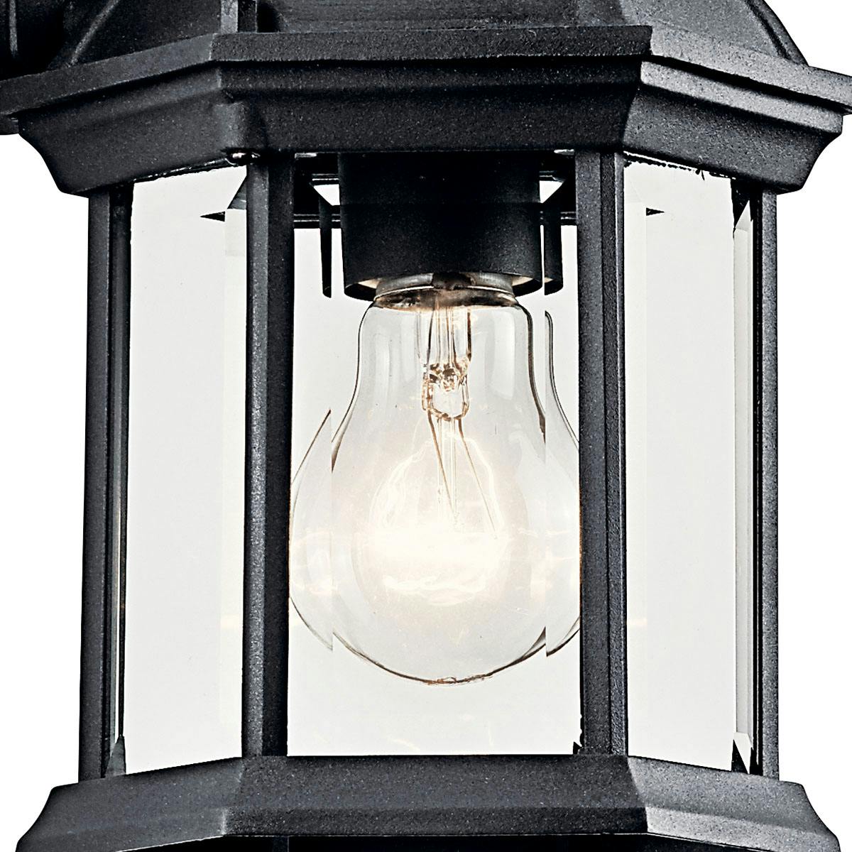 Close up view of the Barrie 10.25" Wall Light in Black on a white background
