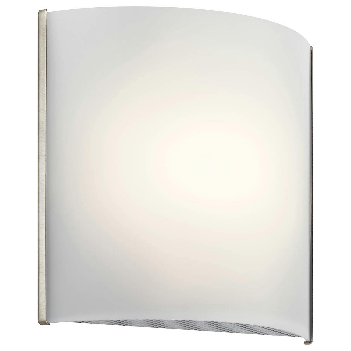 8" LED Wall Sconce Brushed Nickel on a white background