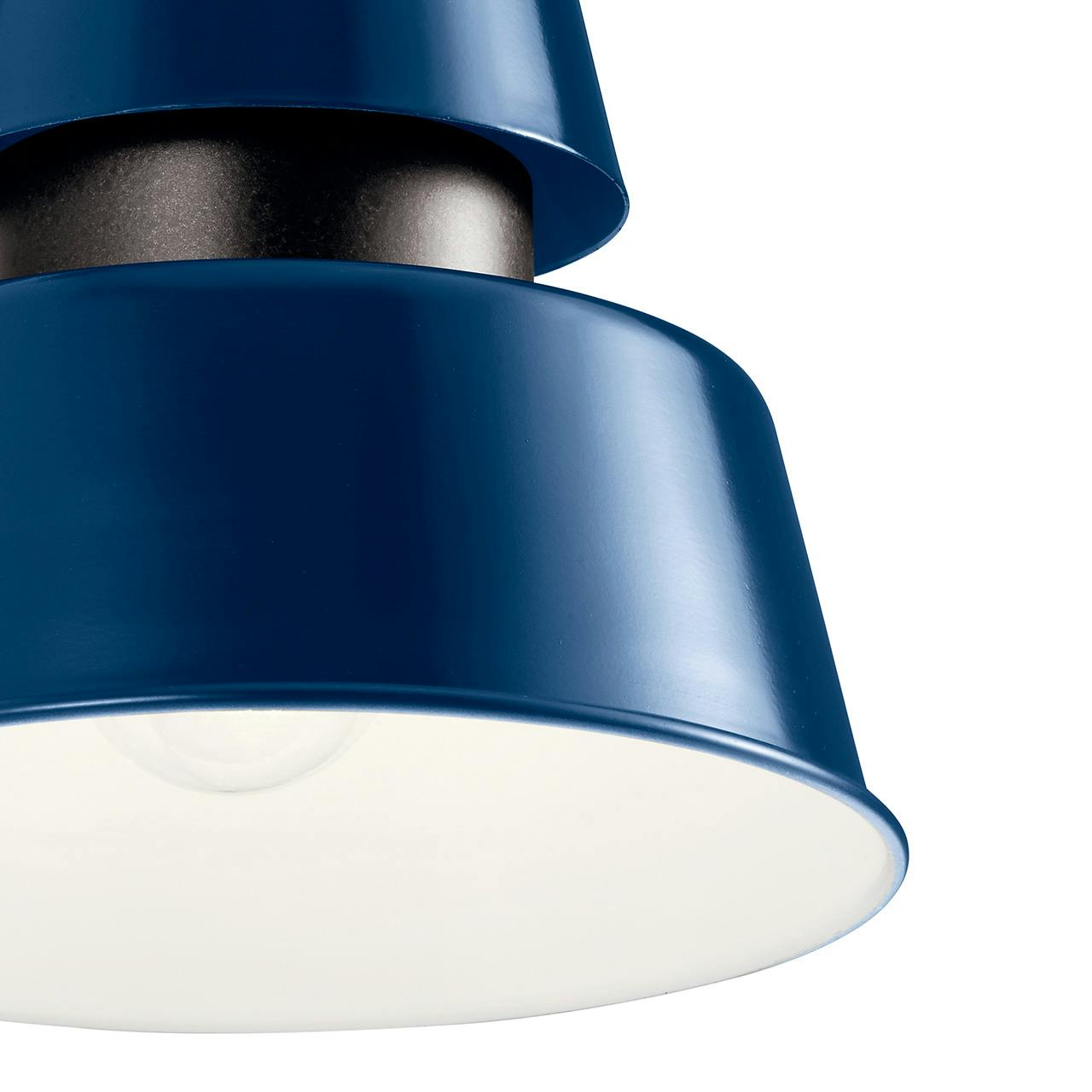Close up view of the Lozano 13" Wall Light Catalina Blue on a white background