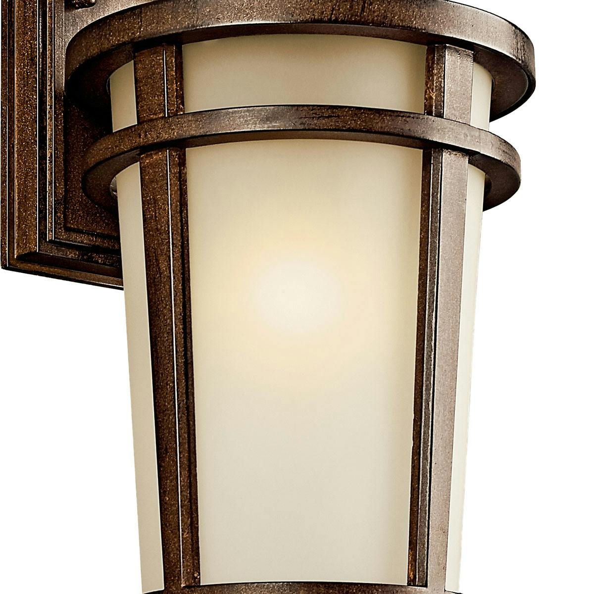 Close up view of the The Atwood 14.25" Wall Light Brown Stone on a white background
