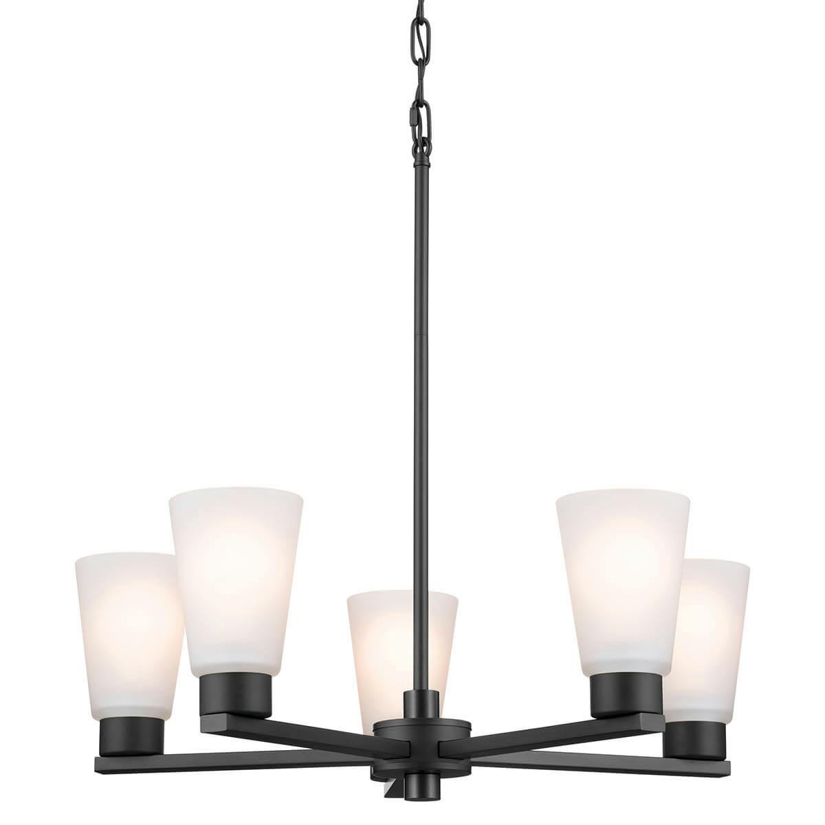 Stamos 24" 5 Light Chandelier Black without the canopy on a white background