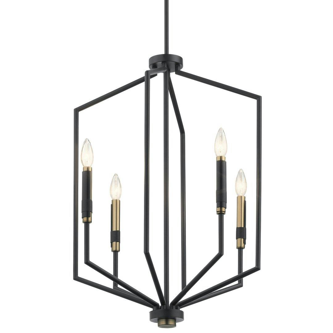Armand 27" Foyer Pendant Black and Bronze on a white background