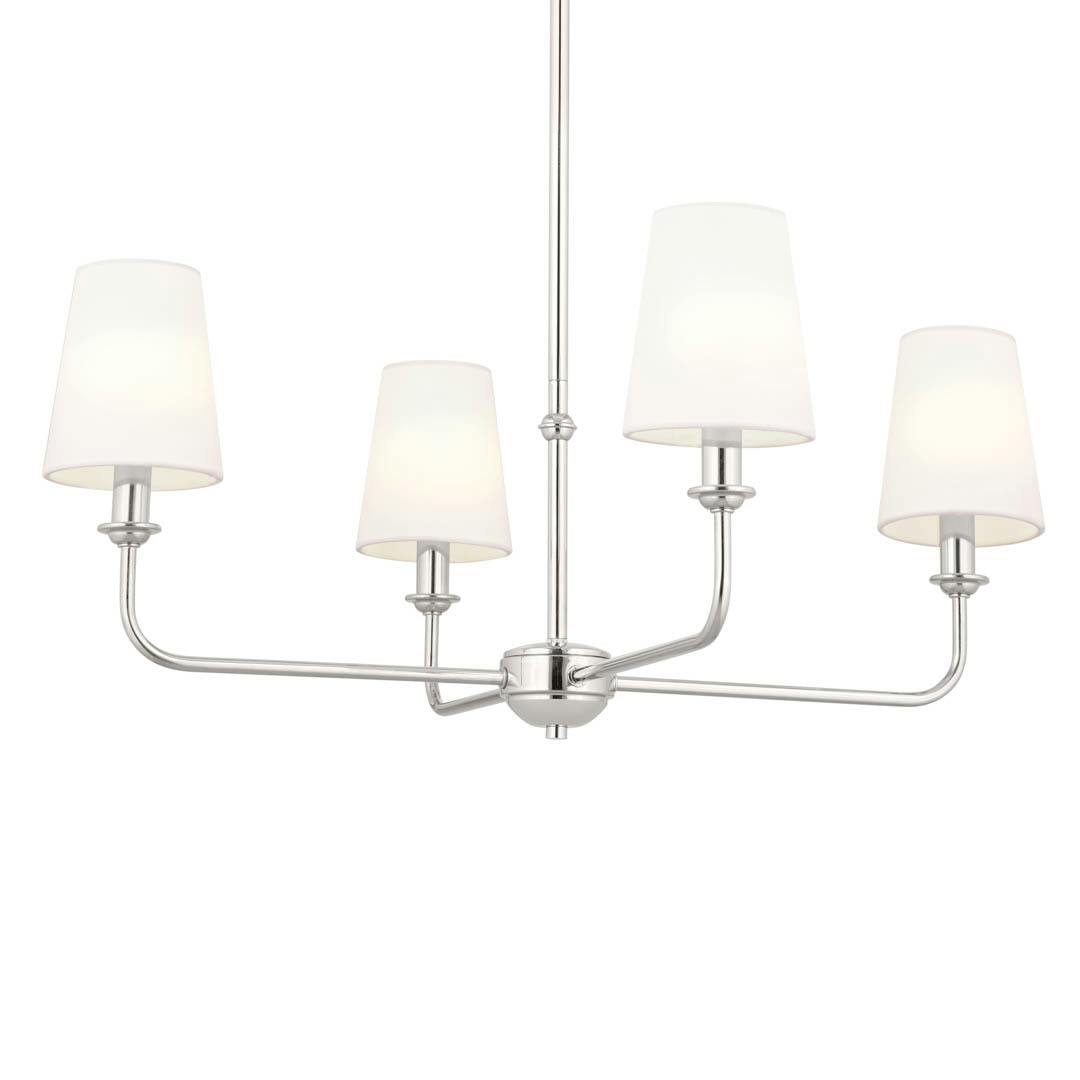 Pallas 25" 4 Light Chandelier Polished Nickel on a white background