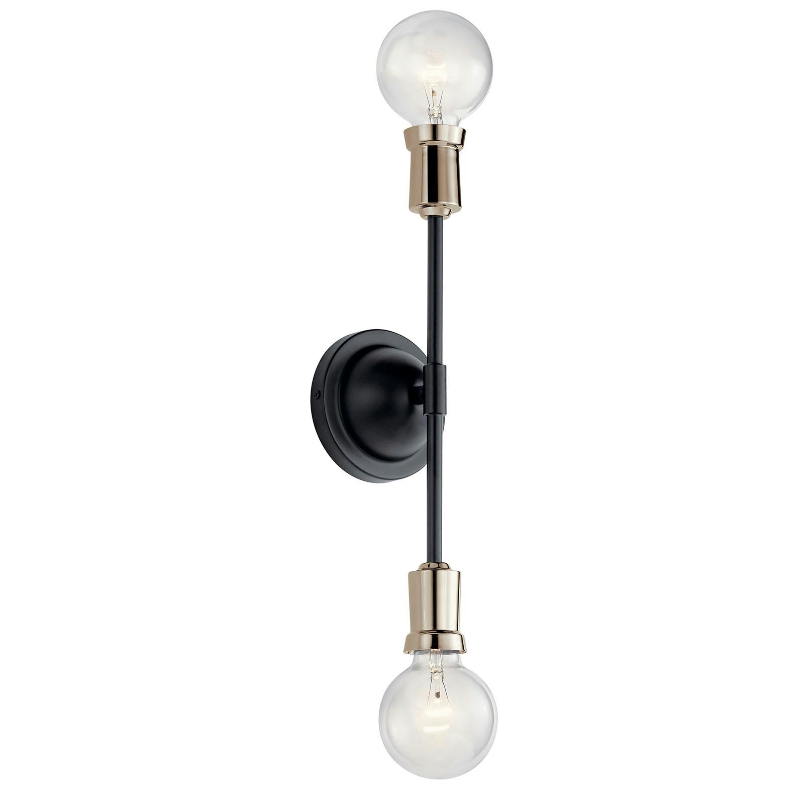 Armstrong Wall Sconce Black Finish on a white background