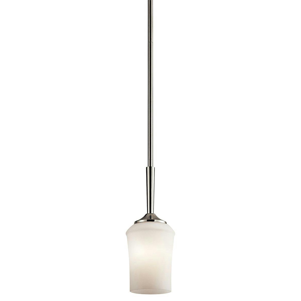 Aubrey™ 1 LED Bulb Mini Pendant Nickel on a white background