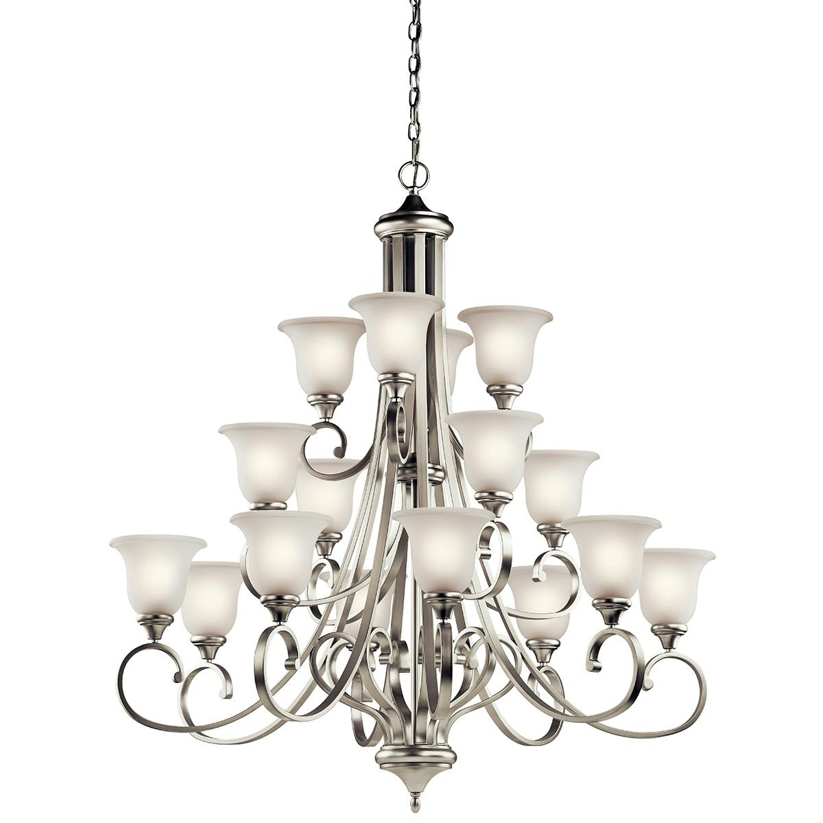 Monroe 16 Light Chandelier Brushed Nickel on a white background