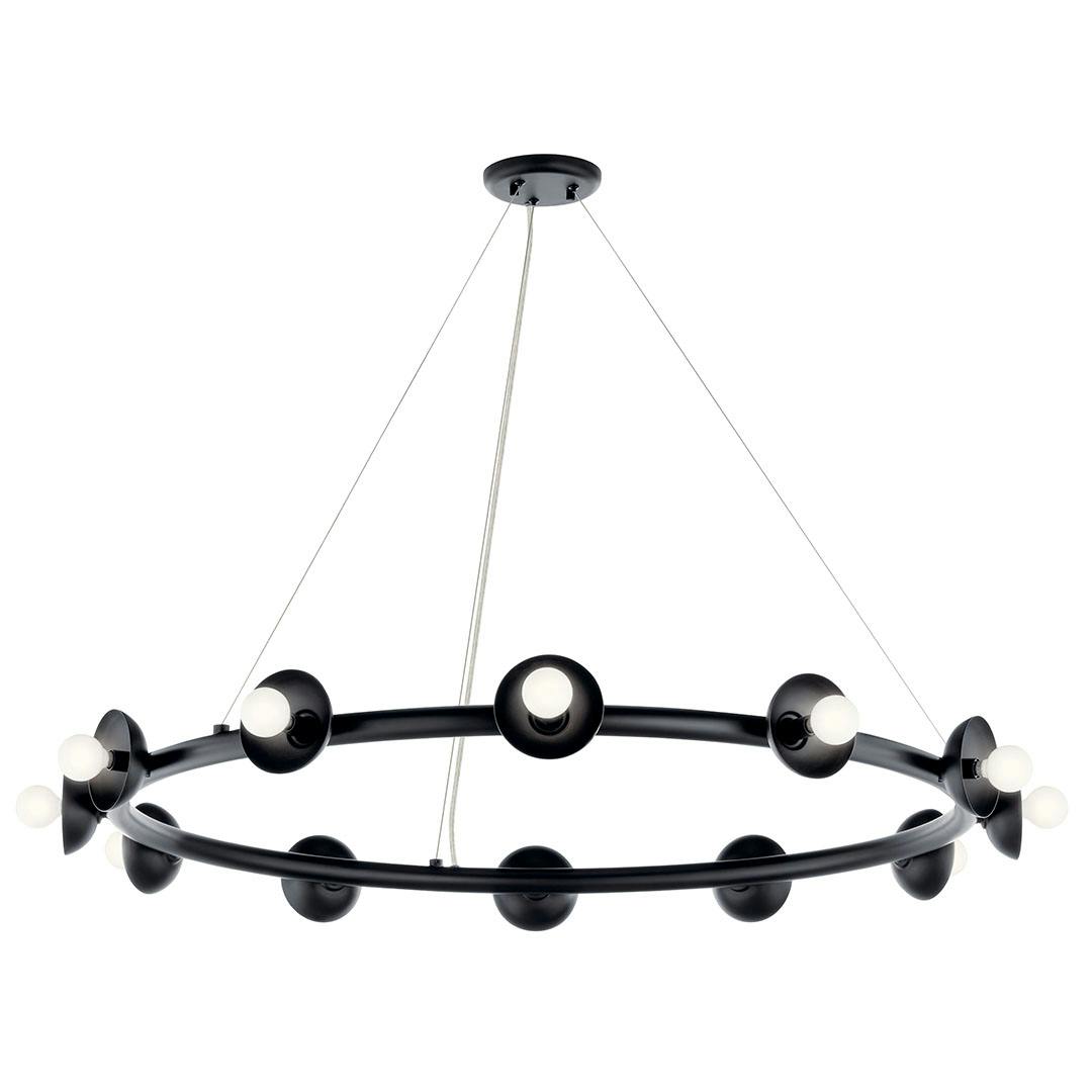 The Palta 42 Inch 12 Light Chandelier in Black on a white background