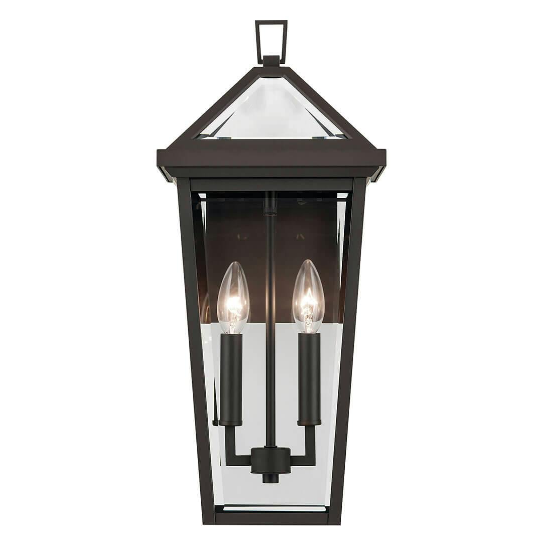 Front view of the Regence 19.25" 2 Light Outdoor Wall Light in Olde Bronze on a white background