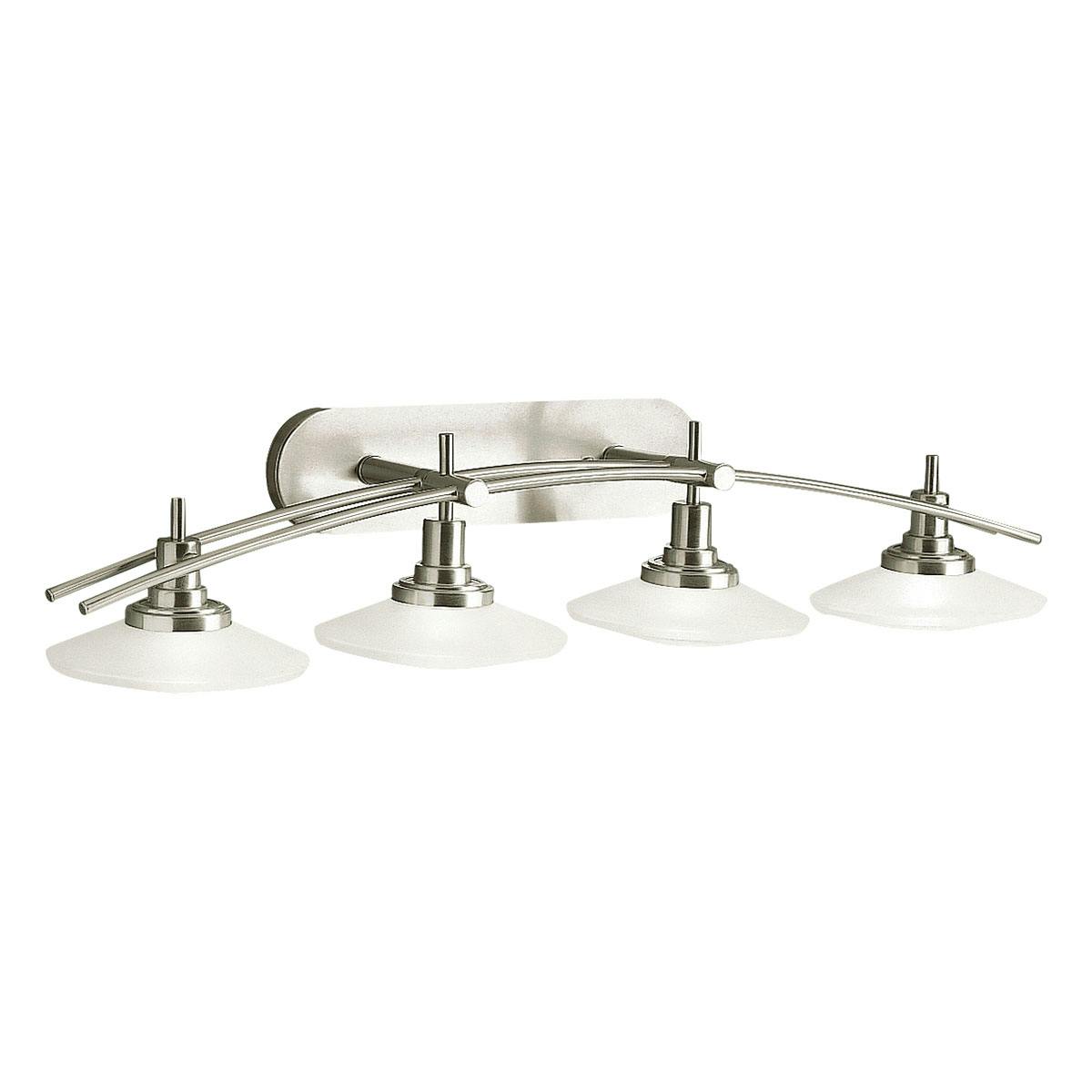 Structures 4 Light Vanity Light Nickel on a white background