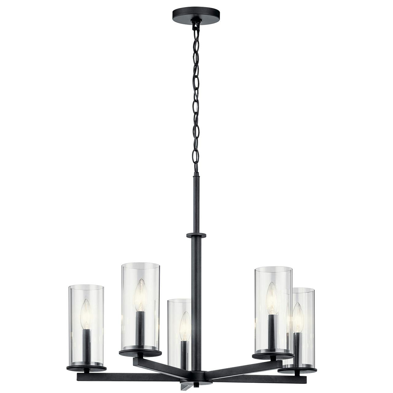 Crosby 5 Light Chandelier Black on a white background