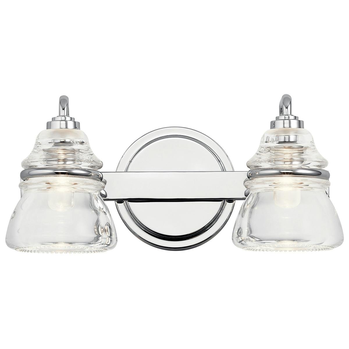 Front view of the Talland 2 Light Vanity Light Chrome on a white background