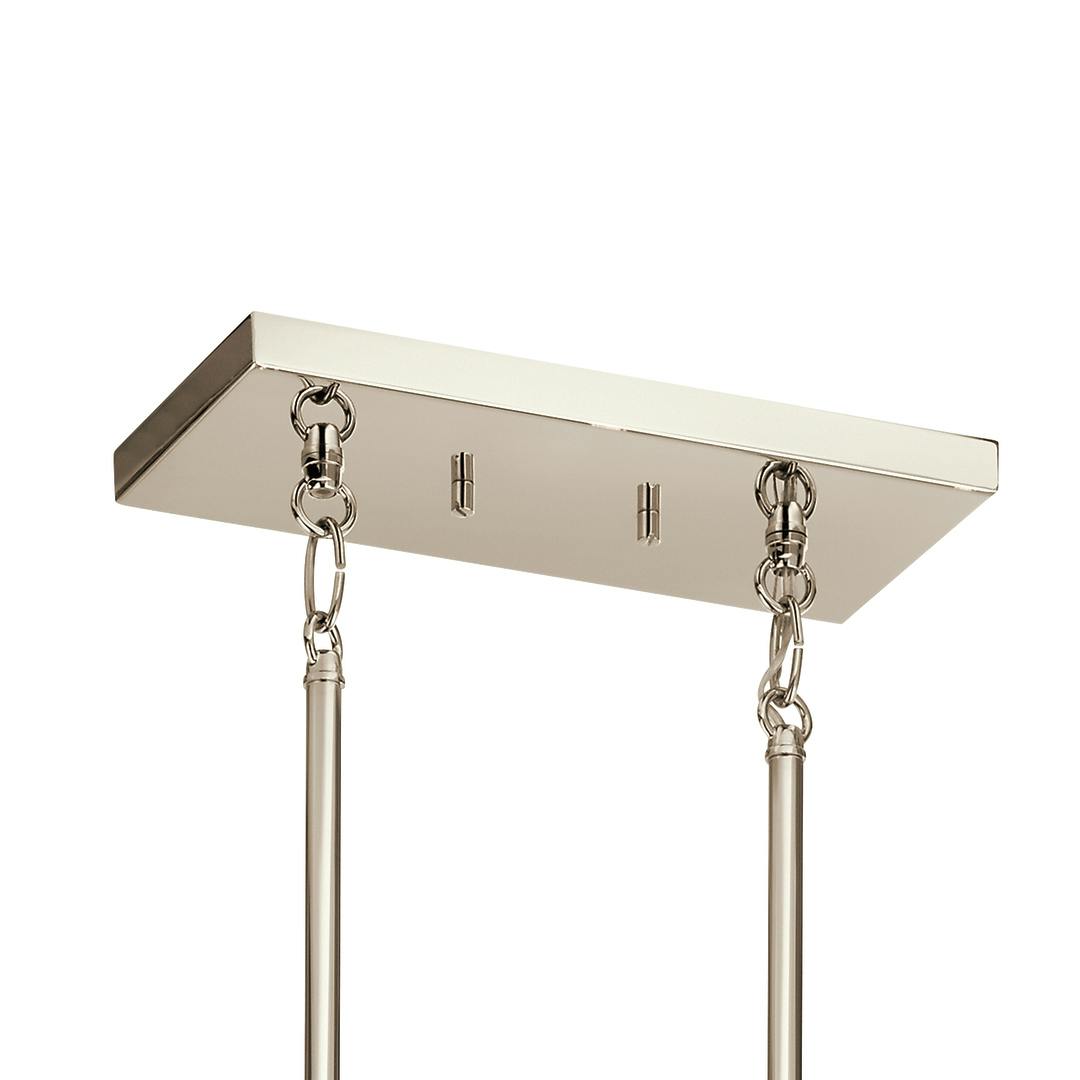 Canopy for the Finet 14 Light Linear Chandelier Nickel on a white background