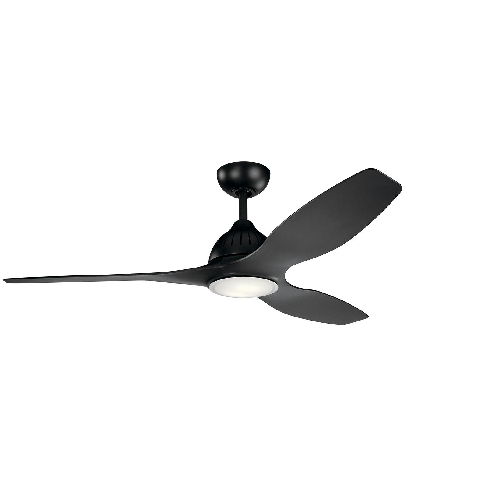 Jace™ LED 60" Ceiling Fan in Satin Black on a white background