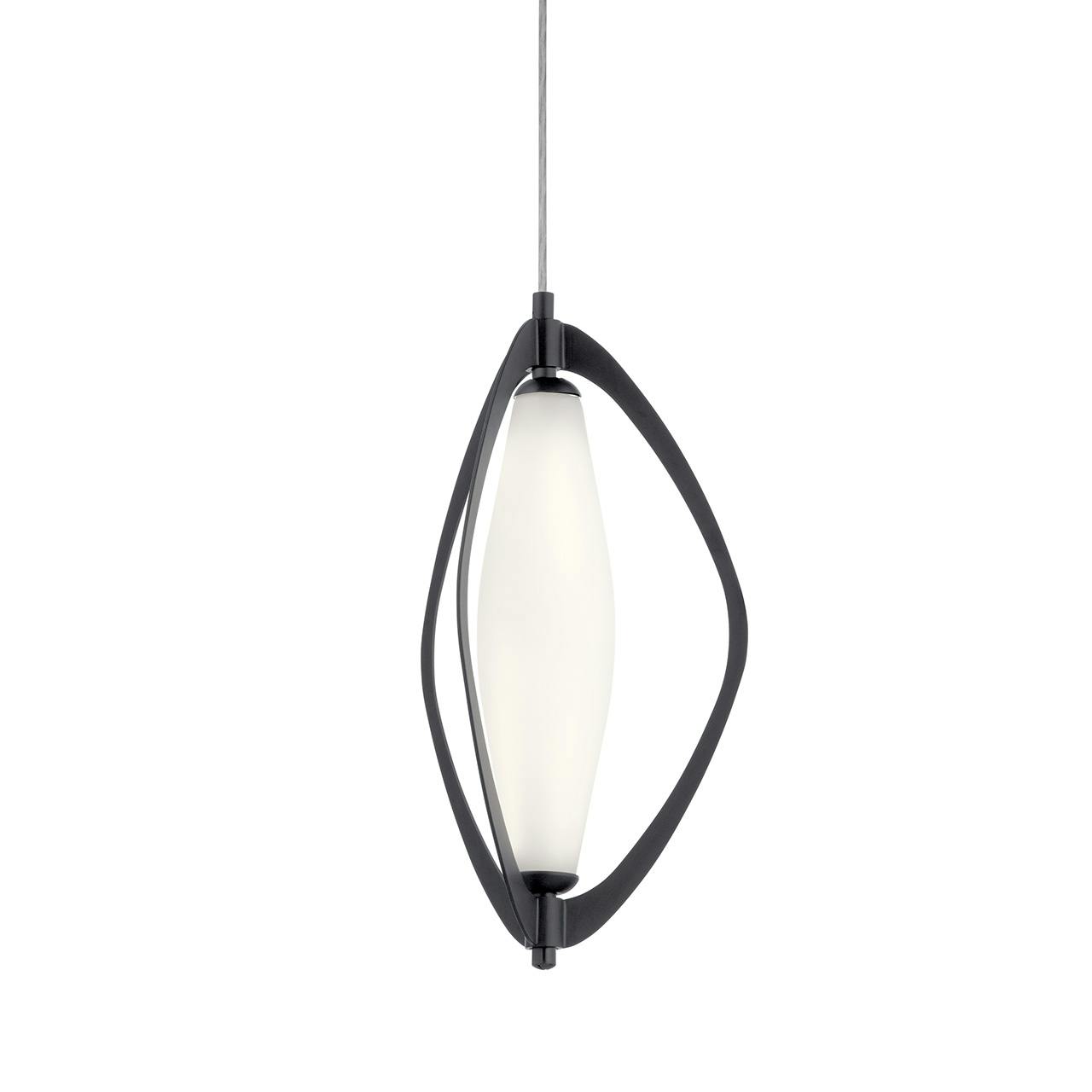 Kivik LED 3000K 11.75" Pendant Black without the canopy on a white background