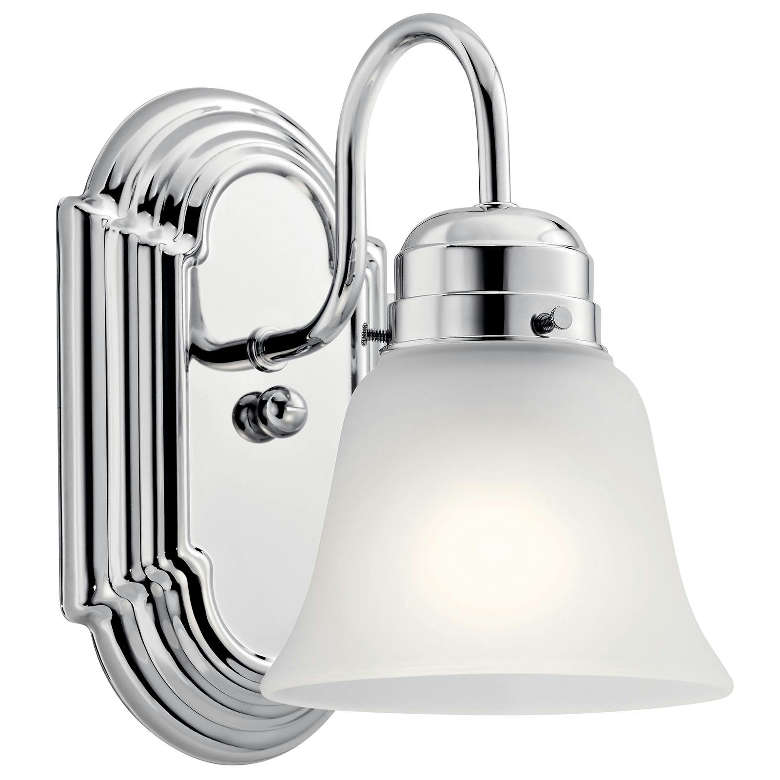 1 Light Wall Sconce Chrome Finish on a white background