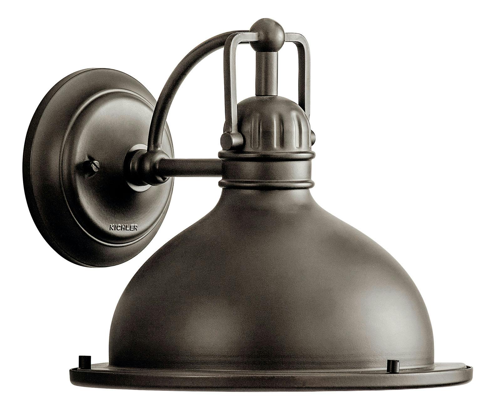 Dome shaped wall light in a medium bronze color