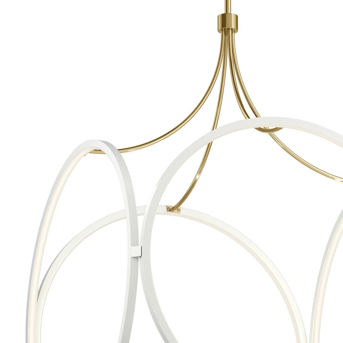 Close up view of the Ciri 34.75" Large LED Pendant White on a white background