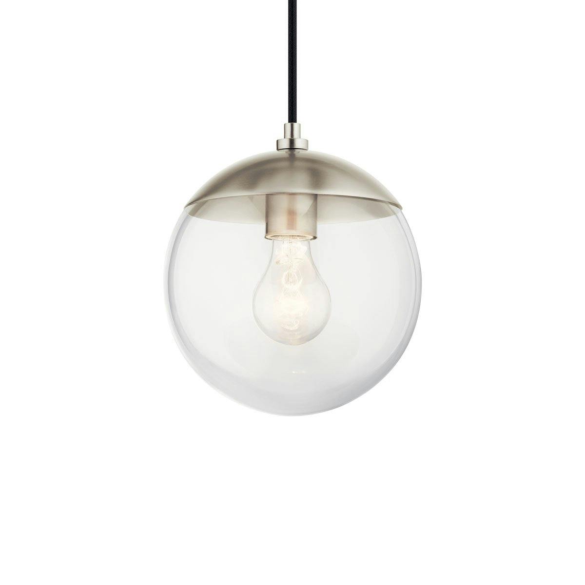 Malone 7.5" 1 Light Mini Pendant Nickel without the canopy on a white background