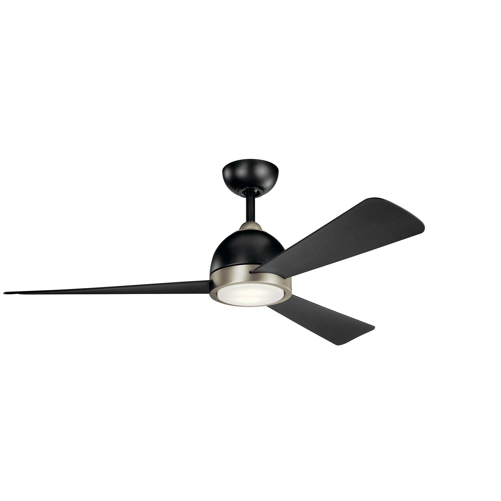 Incus LED 56" Ceiling Fan in Satin Black on a white background
