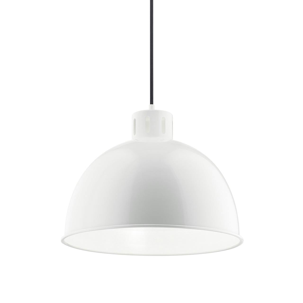 Zailey™ 15.75" 1 Light Pendant in White without the canopy on a white background