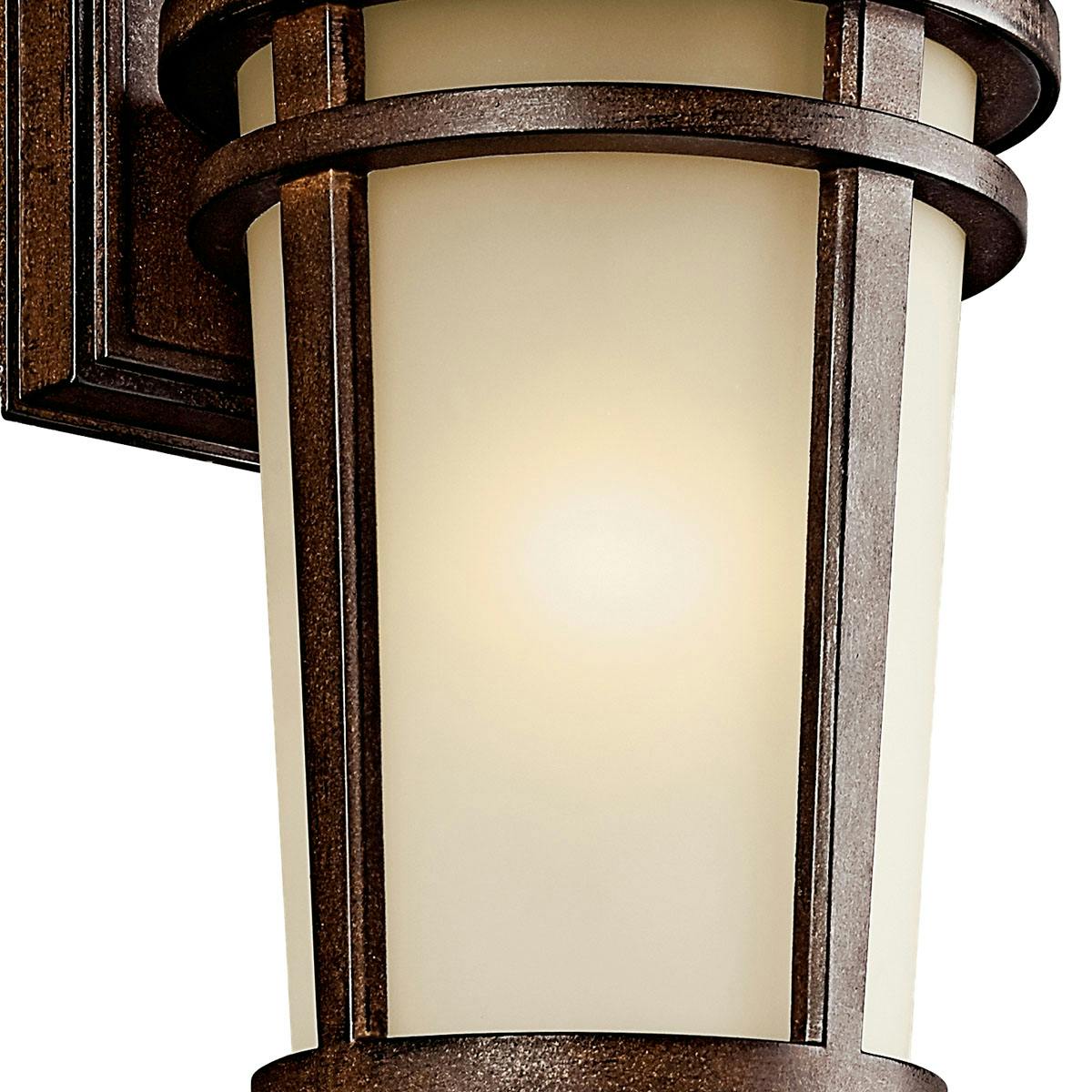 Close up view of the The Atwood 11" Wall Light in Brown Stone on a white background