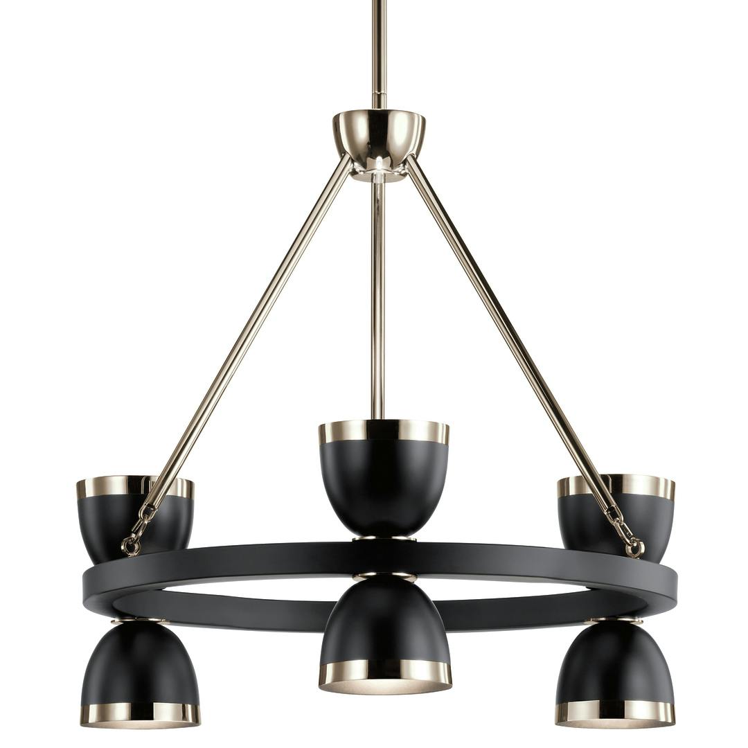 Baland 22" Chandelier Black and Nickel on a white background