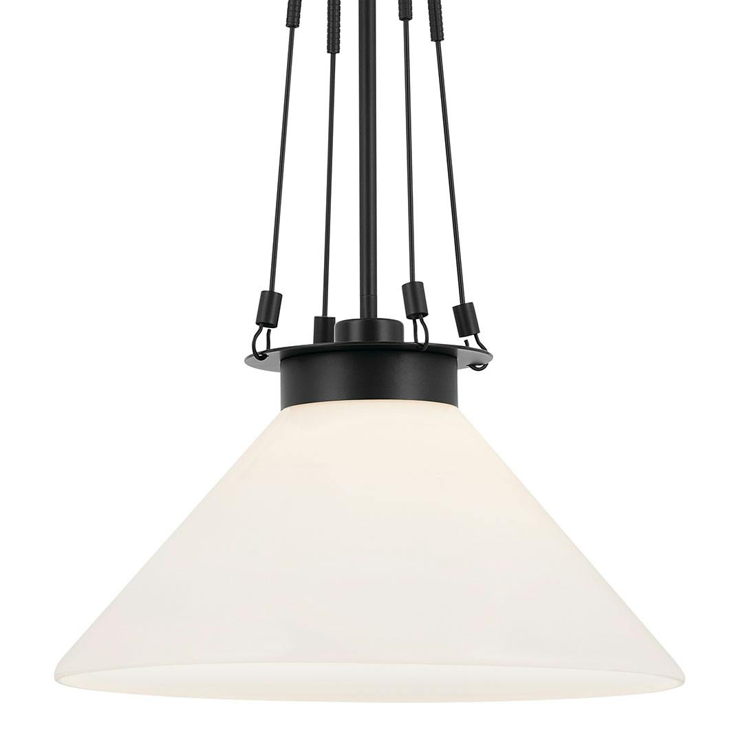 Albers 18.25 Inch 1 Light Pendant with Opal Glass in Black on a white background