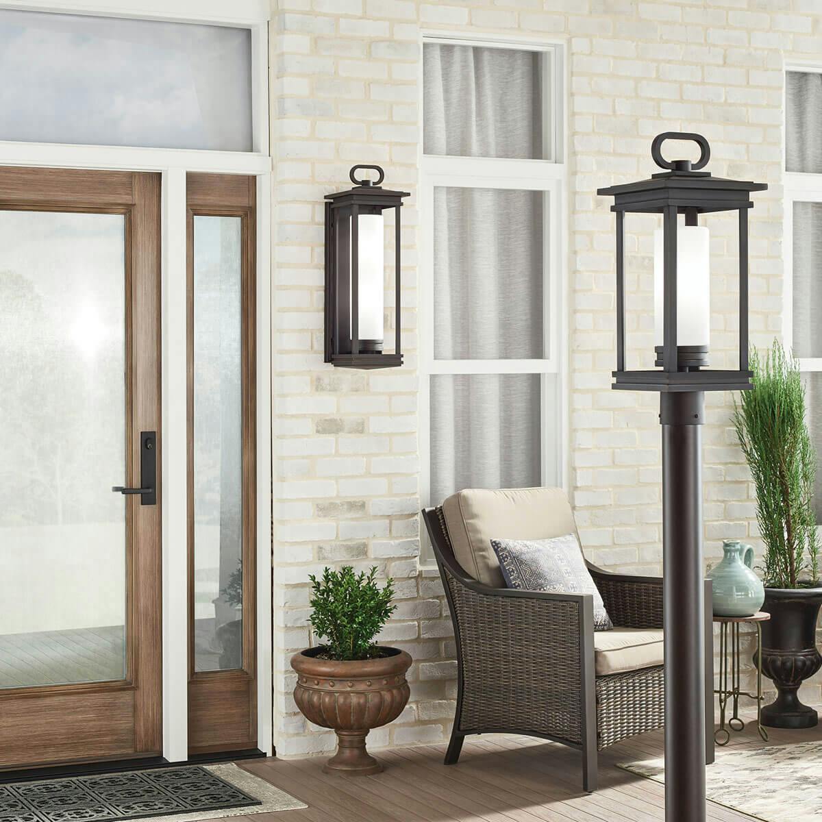 Day time Exterior image featuring South Hope outdoor post light 49478RZ