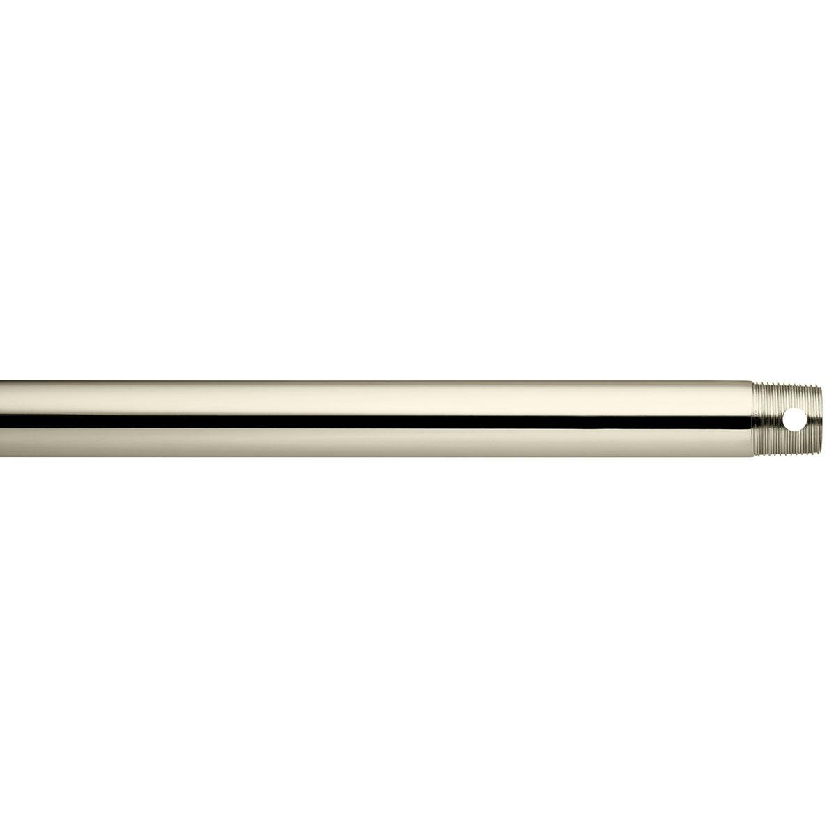 Dual Threaded 48" Downrod Polished Nickel on a white background