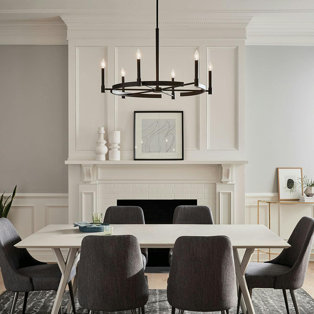 Day time Dining Room image featuring Tolani chandelier 52427BK
