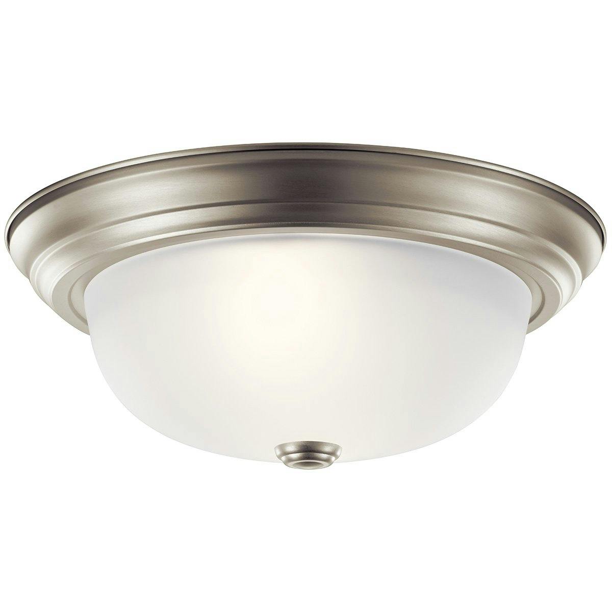13.25" Ceiling Space Flush Mount Nickel on a white background