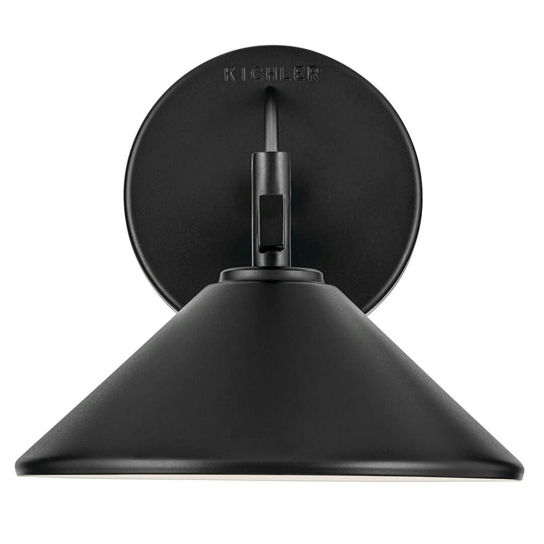 Front view of the Ripley 8" 1-Light Outdoor Wall Light in Black on a white background