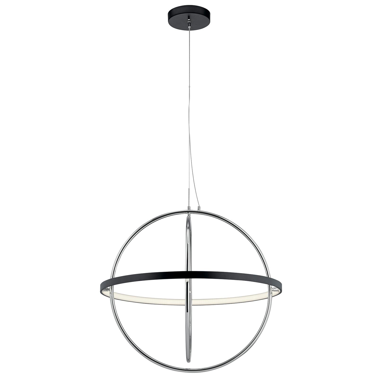 Profile view of the Arvo™ Large Orb Chandelier Matte Black on a white background