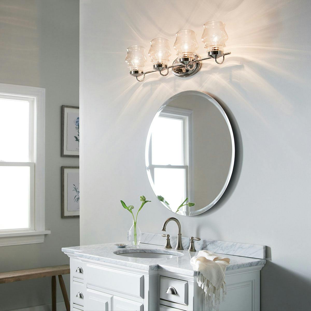 Day time Bathroom featuring Janiel vanity light 55040PN
