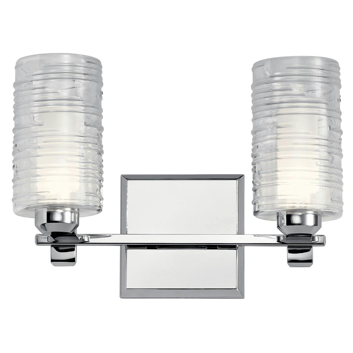 Front view of the Giarosa™ 15" 2 Light Vanity Light Chrome on a white background