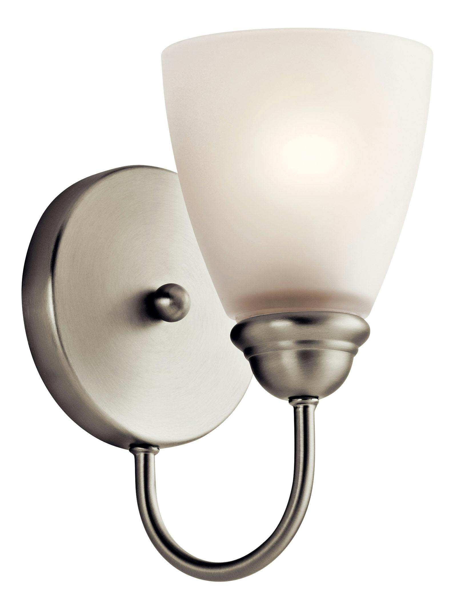 Jolie 1 Light Wall Sconce Brushed Nickel on a white background