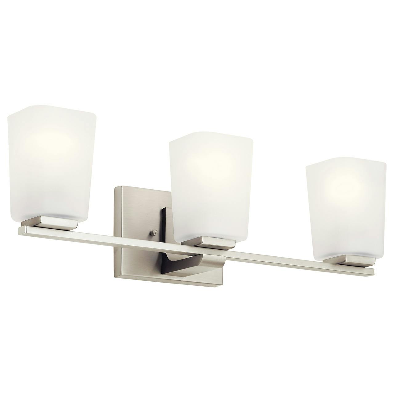 Roehm 3 Light Vanity Light Brushed Nickel on a white background