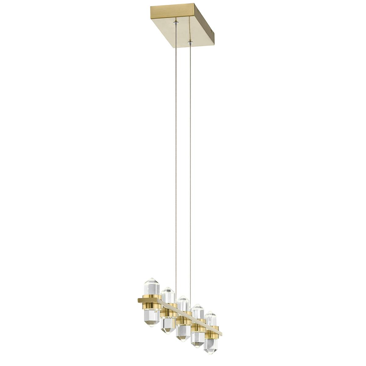 Profile view of the Arabella 3000K 5 Light Chandelier Gold on a white background