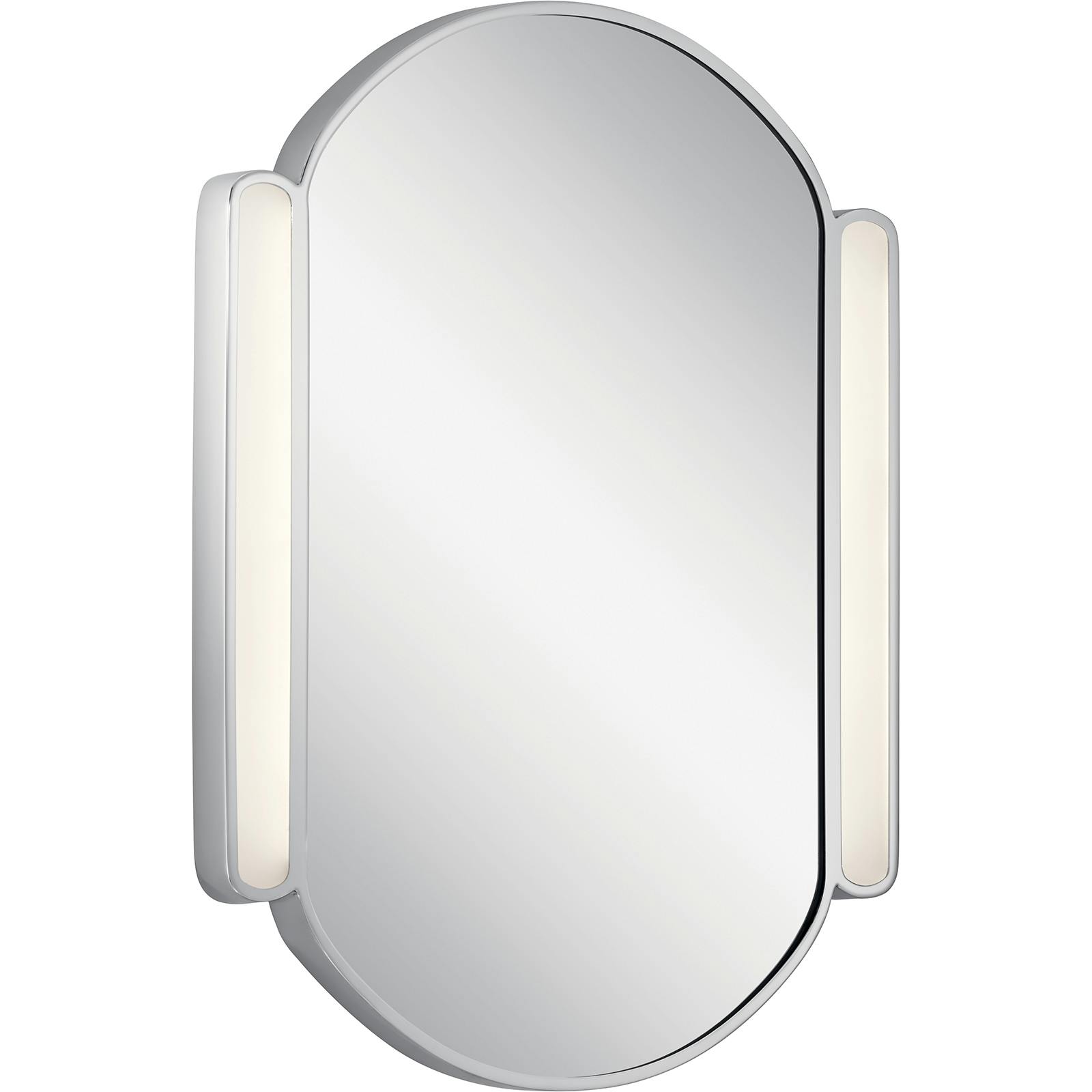 Phaelan Lighted Mirror in a Chrome finish on a white background