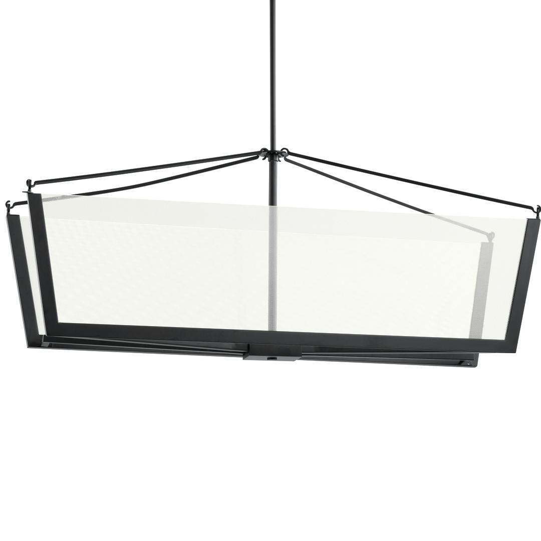 Calters 38" LED Linear Chandelier Black on a white background
